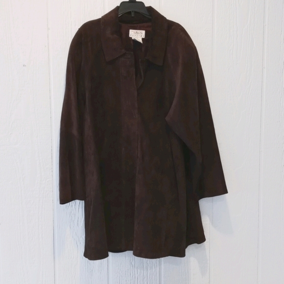 Talbots Dark Brown Suede Leather Jacket - Picture 2 of 8